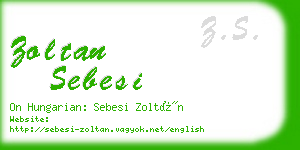 zoltan sebesi business card